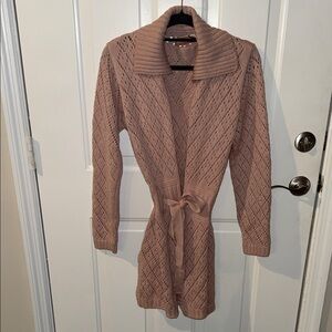 Women's 2 piece se sweater dress and  Nude pink Knit Cardigan max mara lookalike